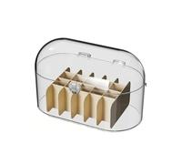 INF Caja organizadora de lápiz labial transparente - Caja de maquillaje a prueba de polvo de