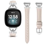 INF Correa de piel auténtica para Fitbit Versa 4/3/Sense, color rosa
