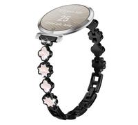 INF Elegante pulsera de metal con diseño de trébol y nácar compatible con Garmin Lily 2, aleación de zinc, 18,4 cm x 1,4 cm, ajustable, cierre seguro