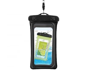 INF Estuche Impermeable Flotante para Teléfono Celular, Tamaño Universal, Negro y Transparente, IPX8, Compatible con Pantallas hasta 6.5 Pulgadas