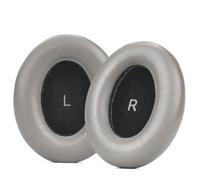 INF Juego de 2 almohadillas de piel de cordero gris con espuma viscoelástica, almohadillas de repuesto compatibles con Sennheiser Momentum 4, ajuste preciso 10 cm x 8 cm x 2 cm, sensación suave y