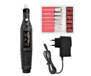 INF Lima de uñas eléctrica con 6 puntas, velocidad ajustable, puede eliminar callos, cutículas y células muertas de la piel.