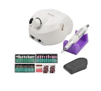 INF Lima de uñas eléctrica con accesorios, set de manicura pedicura, cuidado de uñas de manos y pies, set de lima de uñas con cabezales deslizantes, soporte de silicona, mango, etc.