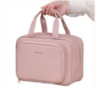 INF Old Money Style Taslon Bolsa de Maquillaje Impermeable - Múltiples Compartimentos Poliéster Viaje Cosméticos Estuche Compacto Lujo