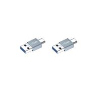 INF Paquete de 2 adaptadores OTG macho a USB A macho de aleación de aluminio de 3,5 cm, OTG de 36 W, convertidor de datos y carga