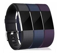 INF Paquete de 3 correas de repuesto compatibles con Fitbit Charge 2 Sport Watch Band Silicona