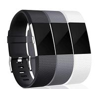 INF Paquete de 3 correas de repuesto compatibles con Fitbit Charge 2 Sport Watch Band Silicona