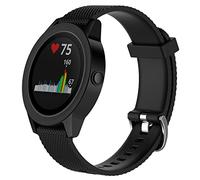 INF Pulsera Compatible con Garmin Vivoactive 3 / Vivomove/Vivomove HR, Correa de Repuesto de Silicona Suave de 20 mm para Vivoactive 3 Music/Forerunner 245/645 Music, Negro