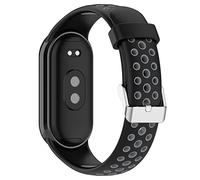 INF Pulsera Compatible con Xiaomi Mi Band 8 Fitness Pulsera, Correa de Reloj de Silicona, diseño Bicolor, Correa de Repuesto Transpirable, Correas de Reloj Gris + Negro