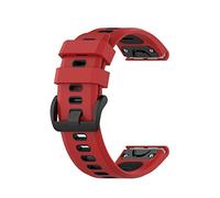 INF Pulsera para Garmin Fenix 3 /6X /5X 26mm correa de reloj correa de repuesto silicona roja/negra