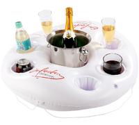 Infactory Colchonetas y Juguetes hinchables - Posavasos Piscina: Portavasos Inflable con diseño de Flotador, 7 Espacios, 14,5 cm de diámetro (Bar la Piscina Inflable, Flotante Posavasos)