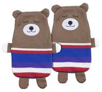 infactory fundas almohadas térmicas: Set de 2 Fundas para botellas de agua caliente, para botellas de agua caliente para niños de hasta 1 litro, Diseño de oso de peluche, lavable (bebé)