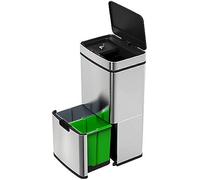 Infactory Sistemas de clasificación de Basura - Basura: Sistema de separación de residuos de Acero Inoxidable, con Sensor, 4 contenedores, y Capacidad de 72 L (Sistema separación residuos)