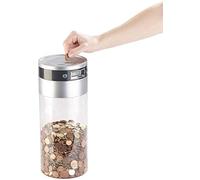 Infactory Vidrio económico Grande: Hucha XXL con Contador de Monedas electrónico y Pantalla LCD, 3,8 litros (Contador de Monedas, Caja de Ahorros, Electrónico)