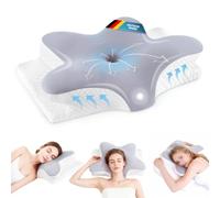 Infaebo Almohada Cervical de Espuma Viscoelástica Ergonómica, Almohada Ergonómica de Espuma, para Dormir de Lado, Boca Arriba y Boca Abajo, 62x41x13/11 cm, Gris