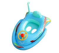 Infan-t Boat Float - Cute Blow Up Swimming Ring with Stability Seat for 1-3 Year | Bath Lake Beach Water Toy for Todd-ler Boy Girl - Durable Non-Tip PVC Design