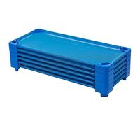 Infanity - Pack de 6 Cunas Apilables para Guardería Azules - Cuna Apilable para Guardería 132cm x 58cm x 15cm