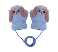 Infant Cute Bow Dog Winter Warm Gloves with Plush Lining Thermal Hanging On Neck Mittens Xmas Gift for Baby Girls Boys 0-12M