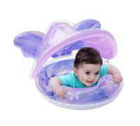 Infant Pool Float - Durable Vinyl Swim Raft | Extra-Wide Butterfly Float with Canopy Sun Protection, Inflatable Boat for Water Games Outdoor Swimming Pool Beach Garden Holiday Travel