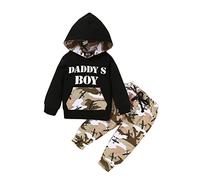 Infant Toddler Boys Girls Ropa Sudadera de manga larga con estampado de letras Sudadera con capucha Tops Pantalones de camuflaje Set 2PCS Otoño Invierno Outfit Camo 1-Daddy's boy 110 3-4 años