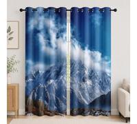 Infantil Cortinas Opacas Aislantes 2 Paneles 91.5An x 214Al cm Naturaleza MontañAs Paisaje Hogar Decorativa Suave Poliéster Termicas Cortina con Ojales Azul para Salon Dormitorio Oficina