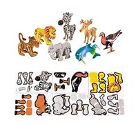 Infantiles,Bloques de construcción 3D de Animales de Dibujos Animados - Juego de Cartón con Formas Animadas | para Casa, Jardín de Infancia, Cumpleaños, Navidad, Regalo para Niños y Niñas