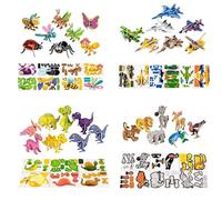 Infantiles | Juego de Mesa Interactivo Stem de Construcción - Puzle 3D de Animales en | para Casa, Guardería, Regalos de Cumpleaños y Navidad