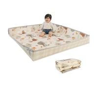 Infantino Alfombra Plegable de Espuma Suave, Tamaño Grande, Fácil de Transportar, Laterales Abatibles, Alfombra Antideslizante para Bebés y Niños Pequeños, Woodland