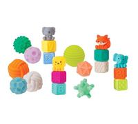 Infantino Bolas, Bloques y Buddies Sensoriales, Set Sensorial de 20 Piezas para Exploración Sensorial, Desarrollo de la Motricidad Fina y Gruesa, Sin BPA, Desde 6+ Meses