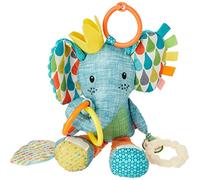 Infantino Go Gaga Peanut The Elephant Activity PAL, Elefante de Peluche, Juguete Colgante para el Carrito del bebé con sonajero y mordedor