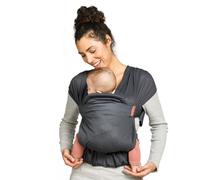 Infantino - Fular Portabebés Híbrido Hug & Cuddle - Mochilla Portabebés Híbrido - Cubierta de privacidad acolchada - Bolsillo de almacenamiento integrado - Para bebés de 3,2 a 11,8 kg - Gris oscuro