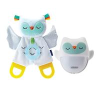 Infantino juguete sensorial con luz de noche, peluche de búho con luz nocturna para dormir al bebé, set de regalo para bebé y recién nacido, peluche con proyector de luz LED recargable, +0 meses
