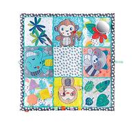 Infantino Jumbo Sensory Discovery Mat - Alfombra de juegos plegable para bebé 122 x 122 cm (48" x 48"), estimulación sensorial del bebé, juguetes de viaje, alfombra educativa con espejo