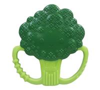 Infantino Lil' Nibbles - Mordedor de silicona para bebé con textura para exploración sensorial y ayuda a la dentición con asas fáciles de sostener, brócoli verde, 0+ meses