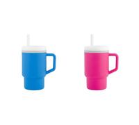 Infantino Mi 1er Tumbler, Adorable Vaso en Miniatura con Pajita Resistente y Asa para Niños Pequeños, Fomenta la Hidratación, Fácil de Limpiar, 250ml, Océano & Chicle