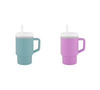 Infantino Mi 1er Tumbler, Adorable Vaso en Miniatura con Pajita Resistente y Asa para Niños Pequeños, Fomenta la Hidratación, Fácil de Limpiar, 250ml, Azul Cambiante & Lila