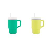 Infantino Mi 1er Tumbler, Adorable Vaso en Miniatura con Pajita Resistente y Asa para Niños Pequeños, Fomenta la Hidratación, Fácil de Limpiar, 250ml, Alpino & Citrus