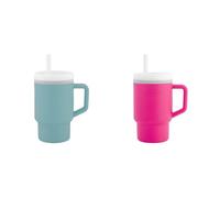 Infantino Mi 1er Tumbler, Adorable Vaso en Miniatura con Pajita Resistente y Asa para Niños Pequeños, Fomenta la Hidratación, Fácil de Limpiar, 250ml, Azul Cambiante & Chicle