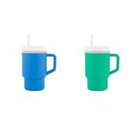 Infantino Mi 1er Tumbler, Adorable Vaso en Miniatura con Pajita Resistente y Asa para Niños Pequeños, Fomenta la Hidratación, Fácil de Limpiar, 250ml, Océano & Alpino