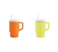 Infantino Mi 1er Tumbler, Adorable Vaso en Miniatura con Pajita Resistente y Asa para Niños Pequeños, Fomenta la Hidratación, Fácil de Limpiar, 250ml, Creamsicle & Citrus