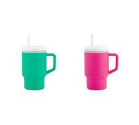 Infantino Mi 1er Tumbler, Adorable Vaso en Miniatura con Pajita Resistente y Asa para Niños Pequeños, Fomenta la Hidratación, Fácil de Limpiar, 250ml, Alpino & Chicle