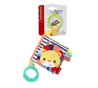 Infantino Multicoloured Fabric Crinkle Book - Scrunching Page Sounds, Round Teether, Squeaker, Animal Themed - Ages 6 Months +