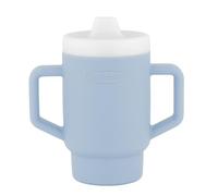 Infantino My 1st Tiny Tumbler, 140 ml Vaso Entrenador y de Transición de Silicona con Pajita y Asas para Bebé, Vaso Resistente a Derrames Libre de BPA, Clarity