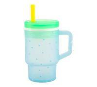Infantino My 1st Tumbler, 255 ml Taza de Silicona con Boquilla, Pajita y Asa, Taza para Bebé Resistente a Derrames para Llevar a Todas Partes, Botella de Transición Libre de BPA, Blue Stars
