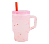 Infantino My 1st Tumbler, 255 ml Taza de Silicona con Boquilla, Pajita y Asa, Taza para Bebé Resistente a Derrames para Llevar a Todas Partes, Botella de Transición Libre de BPA, Heart Speckles