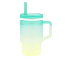 Infantino My 1st Tumbler, 255 ml Taza de Silicona con Boquilla, Pajita y Asa, Taza para Bebé Resistente a Derrames para Llevar a Todas Partes, Botella de Transición Libre de BPA, Limelight
