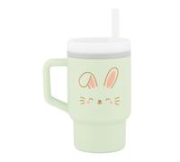 Infantino My 1st Tumbler, Vaso de Aprendizaje de Silicona con Pajita y Asa, Vaso Antiderrames para Bebés en Movimiento, Botella de Transición Libre de BPA, Conejito