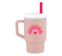 Infantino My 1st Tumbler, Vaso de Aprendizaje de Silicona con Pajita y Asa, Vaso Antiderrames para Bebés en Movimiento, Botella de Transición Libre de BPA, Rosa