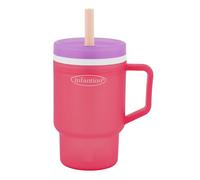 Infantino My 1st Tumbler, Vaso Entrenador de Plástico Resistente de 295 ml con Pajita y Asa, Resistente a Derrames, para Llevar, Vaso de Transición libre de BPA, Hibiscus