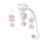 Infantino Proyector Musical Móvil 3-en-1 Convertible, Luz Nocturna y Proyector Infantil para Cuna, Modo Despertador para Simular la Luz del Día, 6 Melodías & 4 Sonidos de la Naturaleza, Rosa